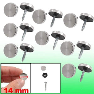 8 Pcs 14mm Dia Stainless Steel Decorative Mirror Screw Cap Nails Widely Used For Being Fixed On Glass Mirrors Or Furnitures To (White 22mm)