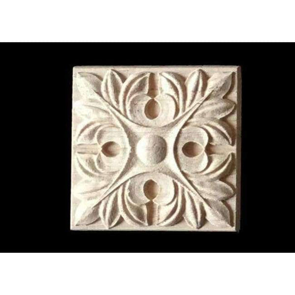 Planet Gates 8 pcs 4 Cabinet Door Wood Carving Appliques Natural Wood Crafts Furniture Accessories Flower Alphabet Decorative Mouldings Decals 8 pcs