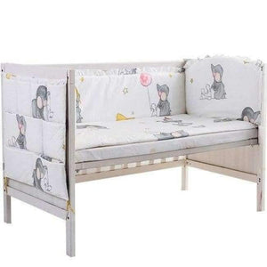 Planet Gates 8 pcs Cotton Cartoon Soft Baby Bedding Sets Gray Elephant  Baby Crib bumper Include Pillow/ Bumpers/ Sheet/Quilt Cover Baby Bumpers