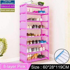 Planet Gates 8-Pink Multi Layer Shoe rack Non-woven fabric Easy Assemble organize Storage Shelf Shoe cabinet fashion bookshelf Living Room Furniture