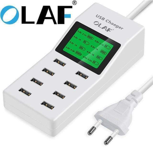 Planet Gates 8 Ports USB Wall Charger LED Display Screen EU Plug Adapter Mobile Phone Charger for iPhone Samsung Xiaomi USB Charger