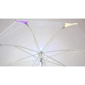 Planet Gates 8 Rib Light up Blade Runner Style Changing Color LED Umbrella with Flashlight Transparent Handle Straight Umbrella Parasol
