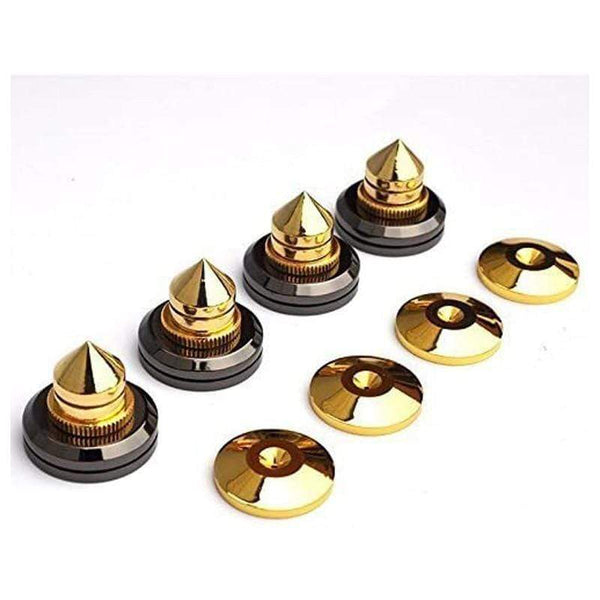 Planet Gates 8 Set Golden-Plated Speaker Spikes, Speaker Stands CD o Subwoofer Amplifier Turntable Isolation Feet