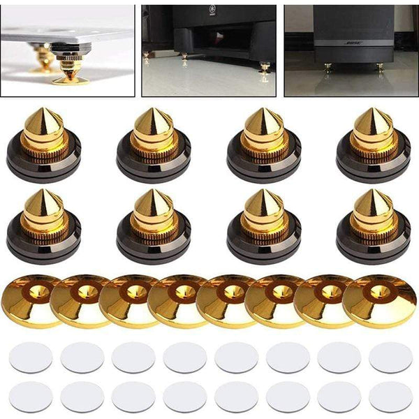 Planet Gates 8 Set Golden-Plated Speaker Spikes, Speaker Stands CD o Subwoofer Amplifier Turntable Isolation Feet