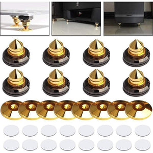 Planet Gates 8 Set Golden-Plated Speaker Spikes, Speaker Stands CD o Subwoofer Amplifier Turntable Isolation Feet