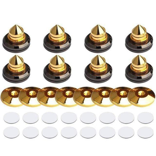 Planet Gates 8 Set Golden-Plated Speaker Spikes, Speaker Stands CD o Subwoofer Amplifier Turntable Isolation Feet
