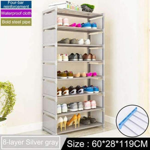 Planet Gates 8-Silver gray Multi Layer Shoe rack Non-woven fabric Easy Assemble organize Storage Shelf Shoe cabinet fashion bookshelf Living Room Furniture