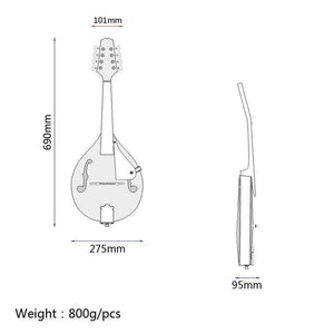 Planet Gates 8 String F Model Mandolin Guitar Musical Instruments with Steel String 20 Fret Ukulele Stringed Instrument For Beginner Lovers