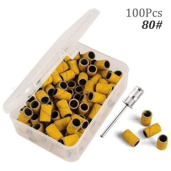 Planet Gates 80 100pcs with Box 3 100pcs 80''/120''/180" Nail Art Sanding Bands Gel Polish Remover Tool Accessory for Electric Nail Machine Nail Drill Bits