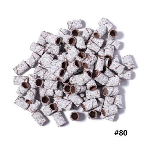 Planet Gates 80 Grit 100pcs Machine Nail Drill Bits Zebra Sanding Bands Foot Care Polishing Manicure Gel Polish Remover Replacement Tools Cutter