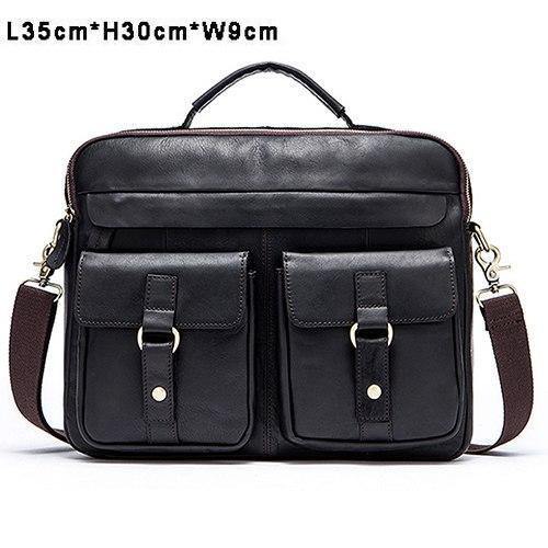Planet Gates 8001black / China Men's Bags Genuine Leather Men's Shoulder Bag Men Messenger Bag for Laptop Crossbody Bags for Men Business Briefcases 801