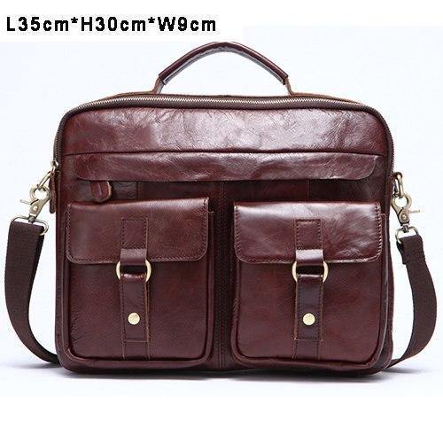 Planet Gates 8001red coffee L / China Men's Bags Genuine Leather Men's Shoulder Bag Men Messenger Bag for Laptop Crossbody Bags for Men Business Briefcases 801
