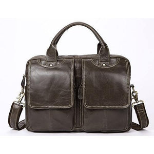 Planet Gates 8002gray / China / 35cm Bag Men's shoulder bag Genuine Leather male Bags Men's Briefcase Laptop 14'' Tote Crossbody Bags for men 8002
