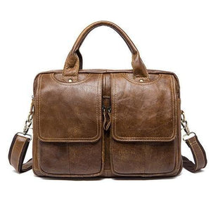 Planet Gates 8002matte brown / China / 35cm Bag Men's shoulder bag Genuine Leather male Bags Men's Briefcase Laptop 14'' Tote Crossbody Bags for men 8002