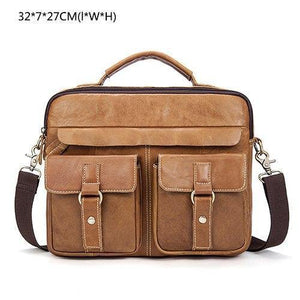 Planet Gates 801 brown S / China Men's Bags Genuine Leather Men's Shoulder Bag Men Messenger Bag for Laptop Crossbody Bags for Men Business Briefcases 801