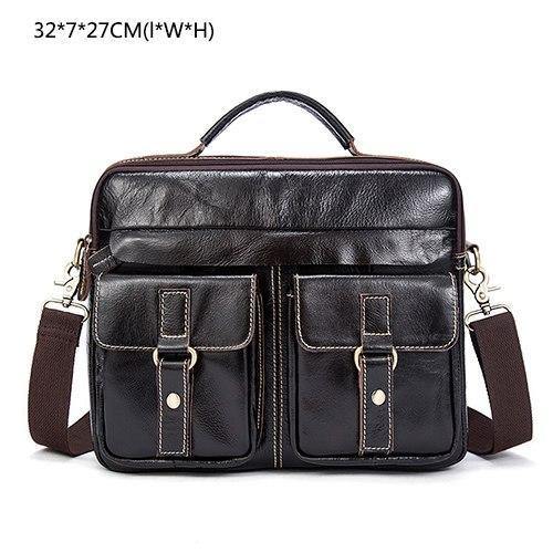 Planet Gates 801 dark coffee S / China Men's Bags Genuine Leather Men's Shoulder Bag Men Messenger Bag for Laptop Crossbody Bags for Men Business Briefcases 801