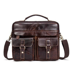 Planet Gates 801redcoffee / China Messenger Bag Men's Genuine Leather Briefcase man bags Work Business Casual travel Bag for Documents Messenger Male 801