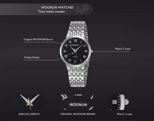 Planet Gates 8031QGB Couple Watches WOONUN Top Brand Luxury Gold Ultra Thin Quartz Watches Women Men Lovers Watch Set Valentine Gift