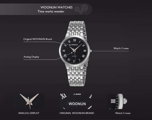 Planet Gates 8031QGB Couple Watches WOONUN Top Brand Luxury Gold Ultra Thin Quartz Watches Women Men Lovers Watch Set Valentine Gift