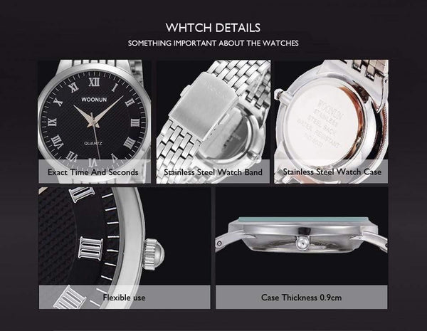 Planet Gates 8031QGB Couple Watches WOONUN Top Brand Luxury Gold Ultra Thin Quartz Watches Women Men Lovers Watch Set Valentine Gift