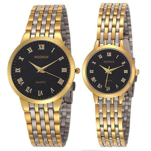 Planet Gates 8031QGB Couple Watches WOONUN Top Brand Luxury Gold Ultra Thin Quartz Watches Women Men Lovers Watch Set Valentine Gift