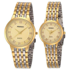 Planet Gates 8031QGG Couple Watches WOONUN Top Brand Luxury Gold Ultra Thin Quartz Watches Women Men Lovers Watch Set Valentine Gift