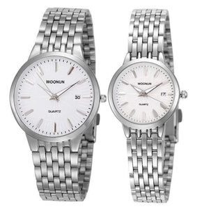 Planet Gates 8036QGB Lovers Watches WOONUN Famous Brand Luxury Women Men Full Steel Quartz Ultra Thin Watches Couple Watches