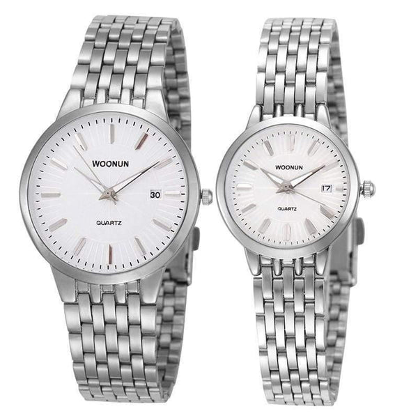 Planet Gates 8036QGB Lovers Watches WOONUN Famous Brand Luxury Women Men Full Steel Quartz Ultra Thin Watches Couple Watches