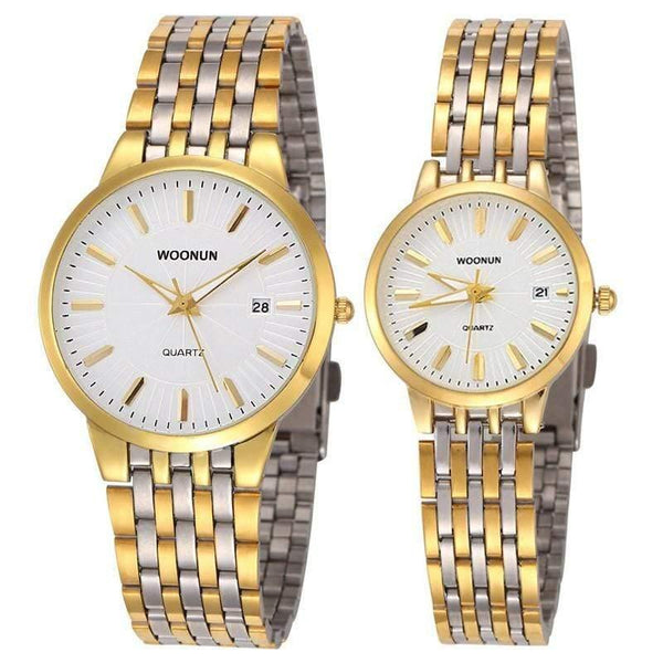 Planet Gates 8036QGB Lovers Watches WOONUN Famous Brand Luxury Women Men Full Steel Quartz Ultra Thin Watches Couple Watches