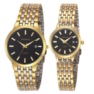 Planet Gates 8036QGB Lovers Watches WOONUN Famous Brand Luxury Women Men Full Steel Quartz Ultra Thin Watches Couple Watches