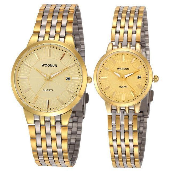 Planet Gates 8036QGG Lovers Watches WOONUN Famous Brand Luxury Women Men Full Steel Quartz Ultra Thin Watches Couple Watches