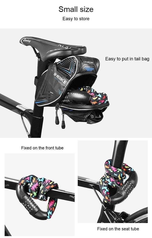 Planet Gates 80cm Bike Chain Lock 5 Digit Password Profession Bicycle Lock MTB Bike Motorcycle Sliding Glass Door Lock Cycling Accessories