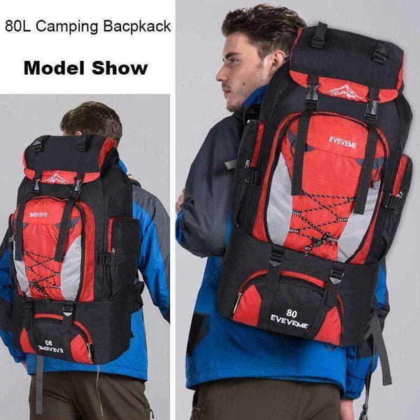 Planet Gates 80L Camping Hiking Backpack Bag Outdoor Sports Bags Travel Waterproof Shoulder Men Climbing Fishing Rucksack XA535WA
