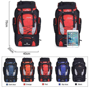 Planet Gates 80L Camping Hiking Backpack Bag Outdoor Sports Bags Travel Waterproof Shoulder Men Climbing Fishing Rucksack XA535WA