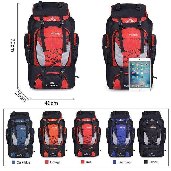 Planet Gates 80L Camping Hiking Backpack Bag Outdoor Sports Bags Travel Waterproof Shoulder Men Climbing Fishing Rucksack XA535WA