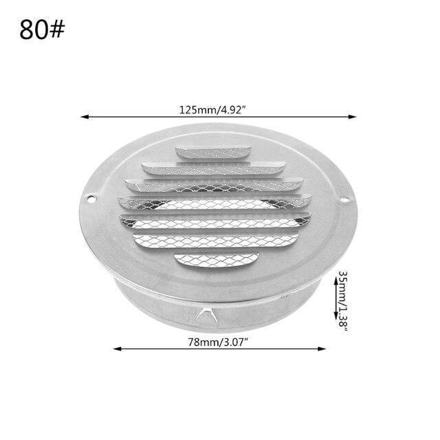 Planet Gates Stainless Steel Exterior Wall Air Vent Grille Round Ducting Ventilation Grilles 70mm,80mm,100mm,120mm,150mm,160mm,180mm,200mm