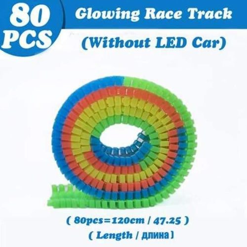 Planet Gates 80pcs Tracks No Car Magical Glowing Race Track Diecasts & Toy Vehicles Accessories Bridge Racing Track Boys Girls Toy For Children Gifts