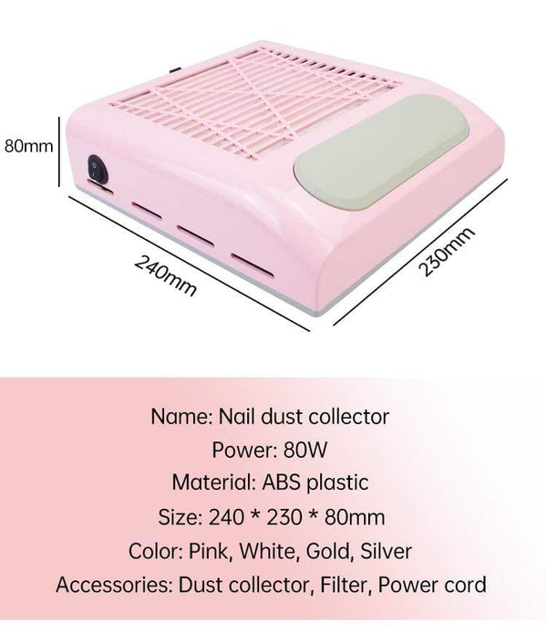 Planet Gates 80W Nail Dust Collector Fan Vacuum Cleaner Manicure Machine Tools With Filter Strong Power Nail Art Tool Nail Vacuum Cleaner