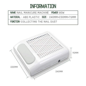 Planet Gates 80W Nail Dust Collector Fan Vacuum Cleaner Manicure Machine Tools With Filter Strong Power Nail Art Tool Nail Vacuum Cleaner