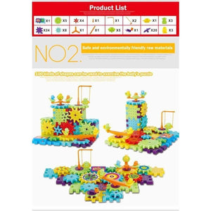 Planet Gates 81 Pieces Electric Gears 3D Puzzle Building Kits Plastic Bricks Educational Toys For Kids Toys For Children Christmas Gift
