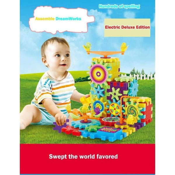 Planet Gates 81 Pieces Electric Gears 3D Puzzle Building Kits Plastic Bricks Educational Toys For Kids Toys For Children Christmas Gift