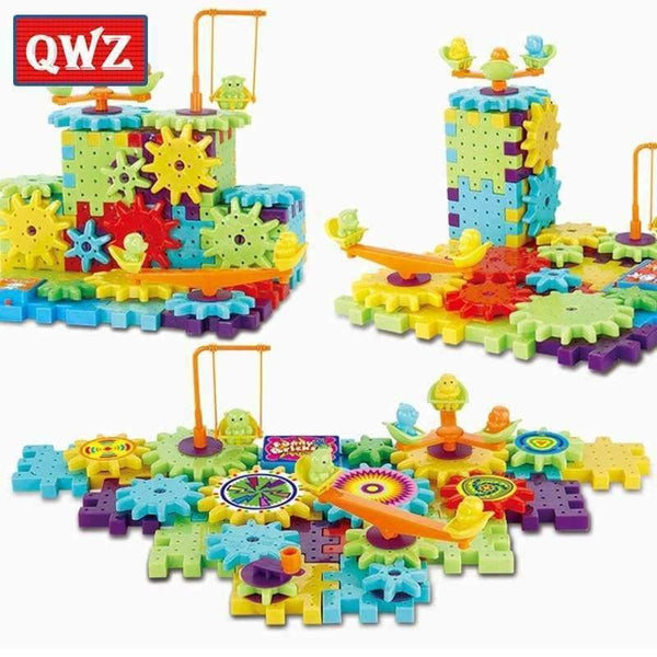 Planet Gates 81 Pieces Electric Gears 3D Puzzle Building Kits Plastic Bricks Educational Toys For Kids Toys For Children Christmas Gift