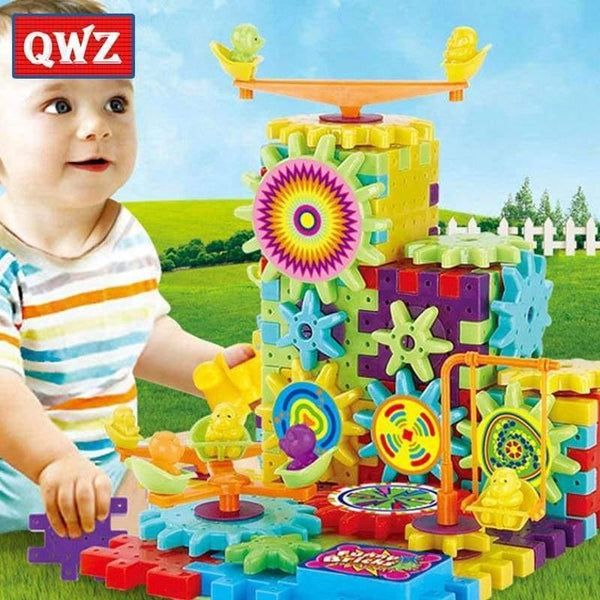 Planet Gates 81 Pieces Electric Gears 3D Puzzle Building Kits Plastic Bricks Educational Toys For Kids Toys For Children Christmas Gift
