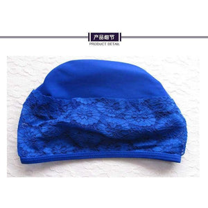 Planet Gates 8127 / One Size Women Swimming Cap Lace Nylon & Spandex Solid Hat Free Size For Ladies Female Brand Bathing Cap For Women