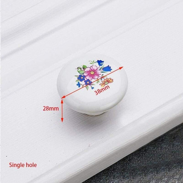 Antique Bronze Ceramic Cabinet Handles Zinc Alloy Drawer Knobs Wardrobe Door Handles Morning Glory European Furniture Handle