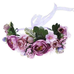 Planet Gates 82A Haimeikang Camellia Flower Garland Wreath of Flowers  Gum Plaiting Women Girls Flower Crown Headbands Wedding Hair Accessories