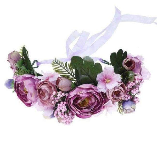 Planet Gates 82A Haimeikang Camellia Flower Garland Wreath of Flowers  Gum Plaiting Women Girls Flower Crown Headbands Wedding Hair Accessories