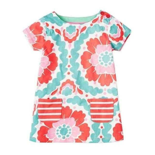 Planet Gates 83 / 2T Baby Girls Dress  Summer Floral Dress Princess Costume Unicorn Party Vestidos Kids Dresses for Girls Children Clothing