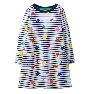 Planet Gates 83 / 2T Girl Dresses Long Sleeve  Brand 100% Cotton Baby Dress Christmas Children Clothes Kids Dress Princess Vestido