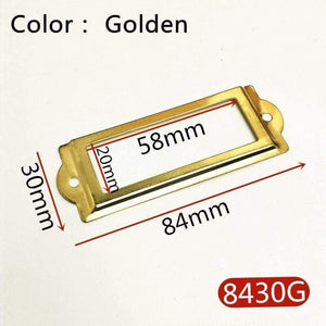10pcs Label Pull Frame Antique Brass Golden Medicine Drawer File Name Card Holder Furniture Hardware Accessories